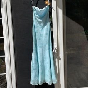 Aqua blue elegant formal maxi dress!